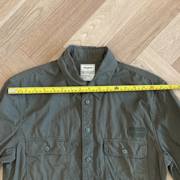 Zadig & Voltaire army green jean style shirt - Picture 9 of 11